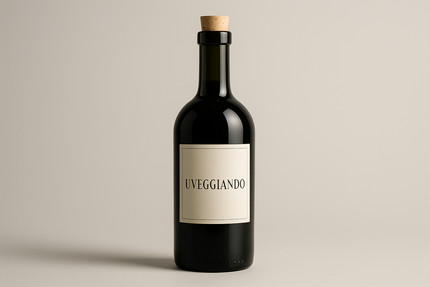 bottiglia di vino con il mio logo quadrato di Uveggiando