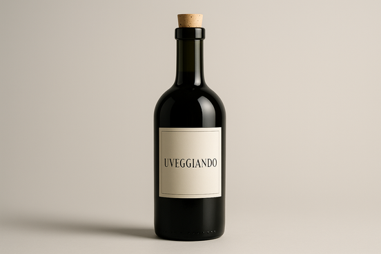 bottiglia di vino con il mio logo quadrato di Uveggiando