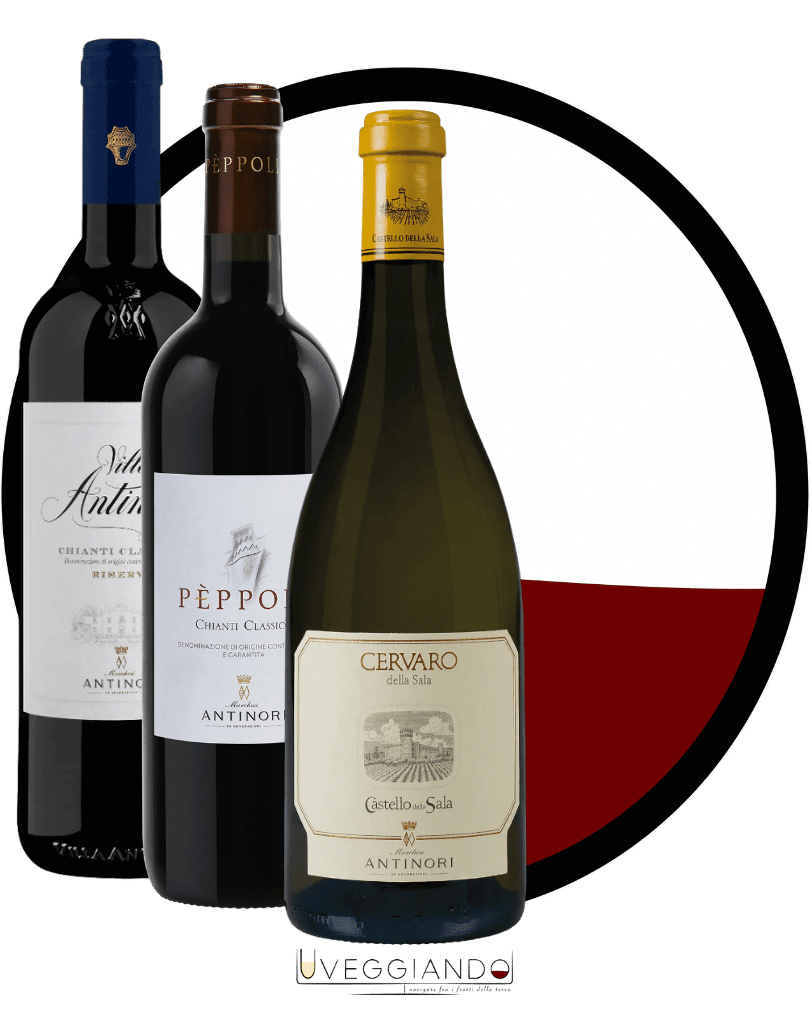 Uveggiando - Box Antinori — Rosso Toscano, Chianti Classico e Bianco da Invecchiamento | 3 Bottiglie della Dinastia